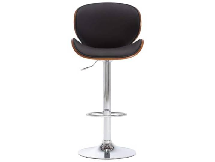 GPUTYGHN Barhocker Schwarz Kunstleder mit Holzrahmen und Fußstütze Verchromter Metallfuß, Gasdruckfeder, Sitzhöhe verstellbar, ergonomisch, max. 110 kg, einfache Montage