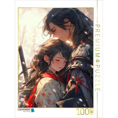 CALVENDO Puzzle Bis wir uns wiedersehen - Samurai Liebespärchen im Manga Stil | 1000 Teile Lege-Größe 64x48cm Foto-Puzzle für glückliche Stunden
