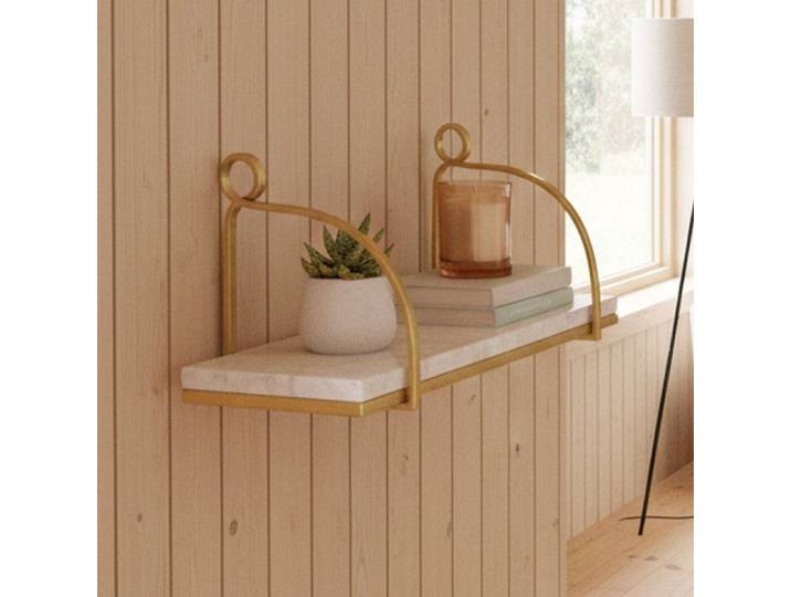 Étagère Paci Dmora métal doré 16x40x18h cm