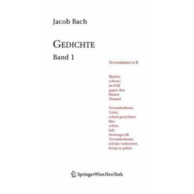 Gedichte. Band 1, Gebundene Ausgabe von Jacob Bach, Ambra, 978-3-99043-065-1