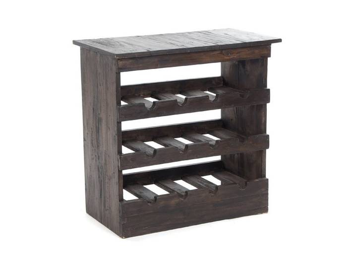 DESIGN DELIGHTS Weinregal WEINREGAL RUSTIQUE , Altholz massiv, 70x70x38cm (HxBxT), 03 dunkelb