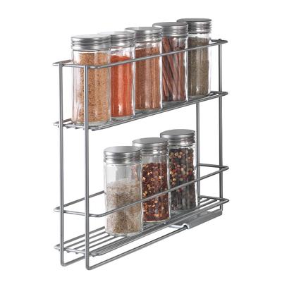 Verschiebbares IN&OUT Gewürzregal von Metaltex. Polytherm® Silberne Oberfläche