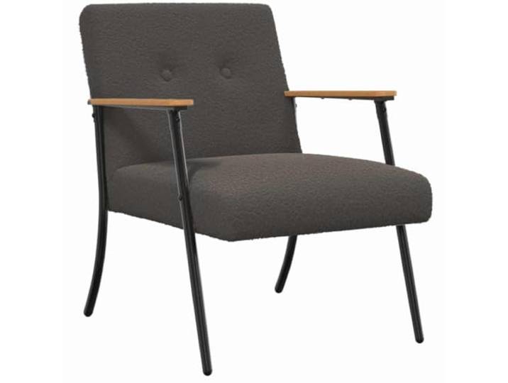 Sessel Dunkelgrau Velours mit Stahlfüßen für Wohnzimmer Velours, Stahlbeine, ergonomisch, modernes Design, leicht zu reinigen, stabil