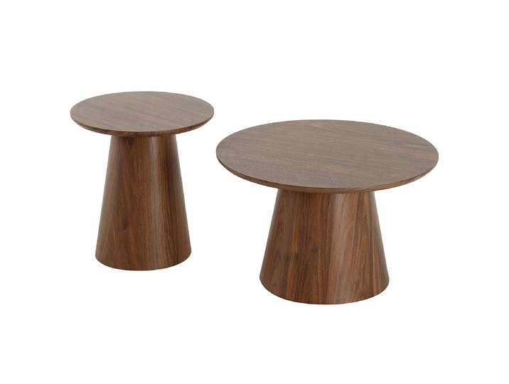 Couchtisch-Set STAUDER 2-teilig Ø 60cm Braun/Eiche Dunkel Dekor
