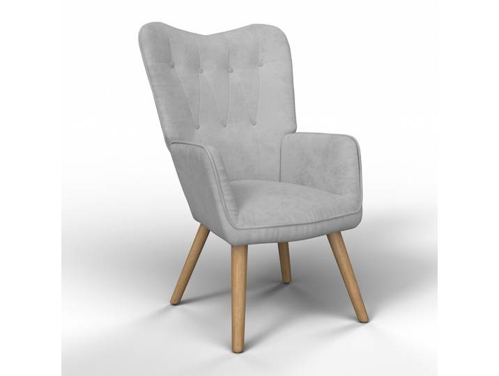 Sessel Natalie Hellgrau Webstoff