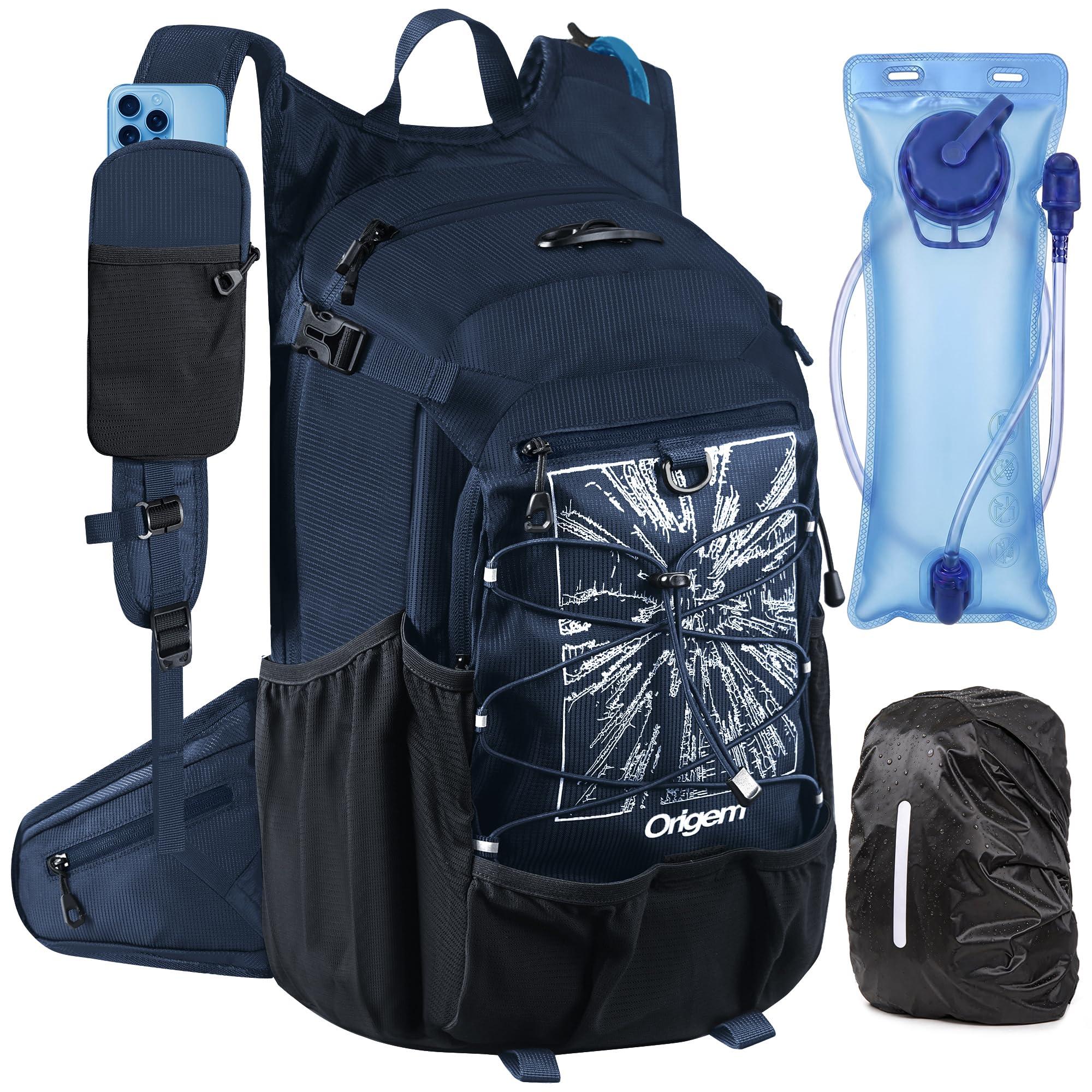 Trinkrucksack 22 l, inklusive 3 l Trinkflasche und Regenhülle, für Mountainbike-Touren