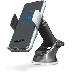 Yenkee YSM 611 schwarz / Automatische Autohalterung / 15W Aufladen / Telefonbreite 66-95 mm, Smartphone Halterung, Schwarz