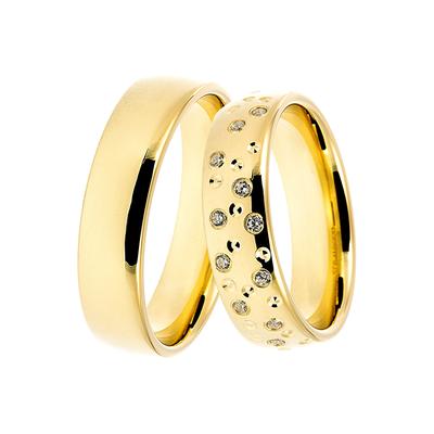 Trauring DOOSTI "Schmuck Geschenk Silber 925 Trauring Ehering Partnerring LIEBE" Gr. 70, gold (gelbgoldfarben), Fingerringe, Damen, 70, ohne Zirkonia, Silber 925 (Sterlingsilber), 5,5mm, Trauring, Made in Germany - wahlweise mit oder ohne Zirkonia