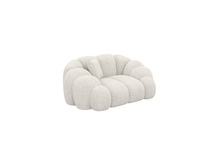 Design Loungesessel „Solea“ mit Bouclé-Bezug Bouclé White BLOOMINGLOFT Collection