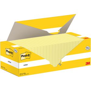 Post-it Haftnotizen Notes, 655-CY, gelb, 76 x 127mm, selbstklebend, 24x 100 Blatt