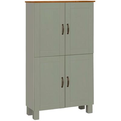 Midischrank HOME AFFAIRE "Rodby", grün (salbei grün, honig), B:75cm H:130cm T:30cm, Massivholz, Schränke, Midischrank, FSC-zertifiziertes Massivholz, Breite 75cm, Höhe 130cm