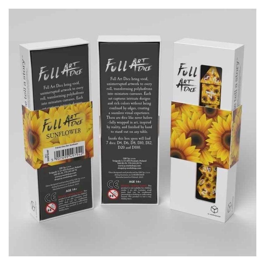 Q Workshop Full Art Dice Set: Sunflower (437630)