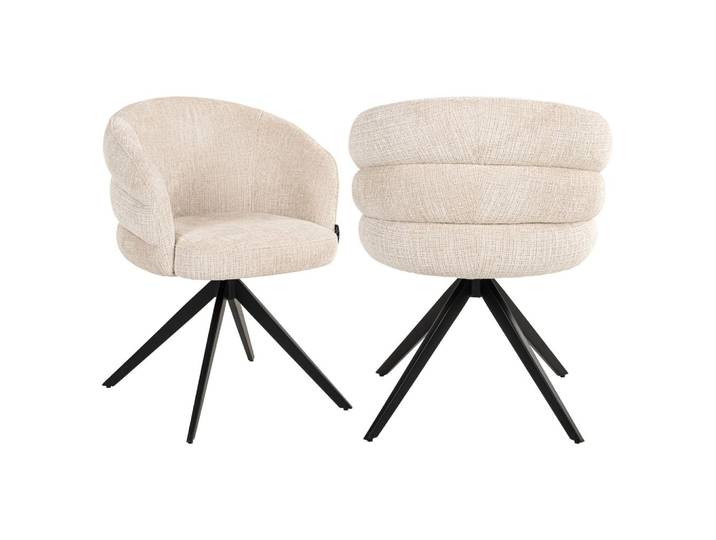 Esszimmerstuhl Serenity Niagara Beige drehbar mit Polyesterbezug