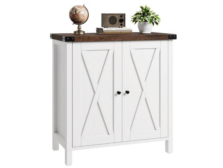 Buffet de Cuisine - PROMIRACAL - 76x40x80cm - 2 Portes - Étagère Réglable - Style Campagnard