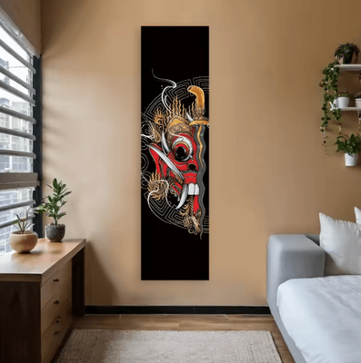 Inspire Picks VIKAMA Japanese Wave Tapestry Red Sun Ocean Wall Hanging Aesthetic Decor bu 1 40x150cm(1.3x5ft