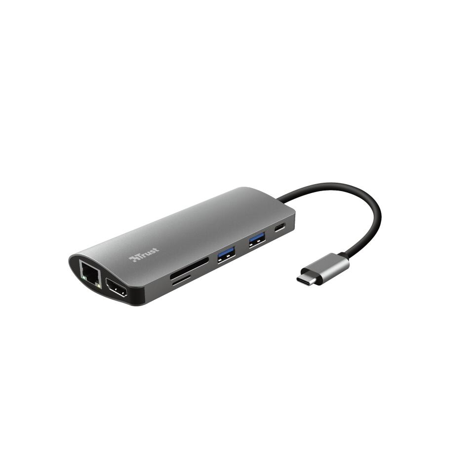Trust Dalyx 7-in-1 USB-C Multi-PortAdapter - Silber 23775