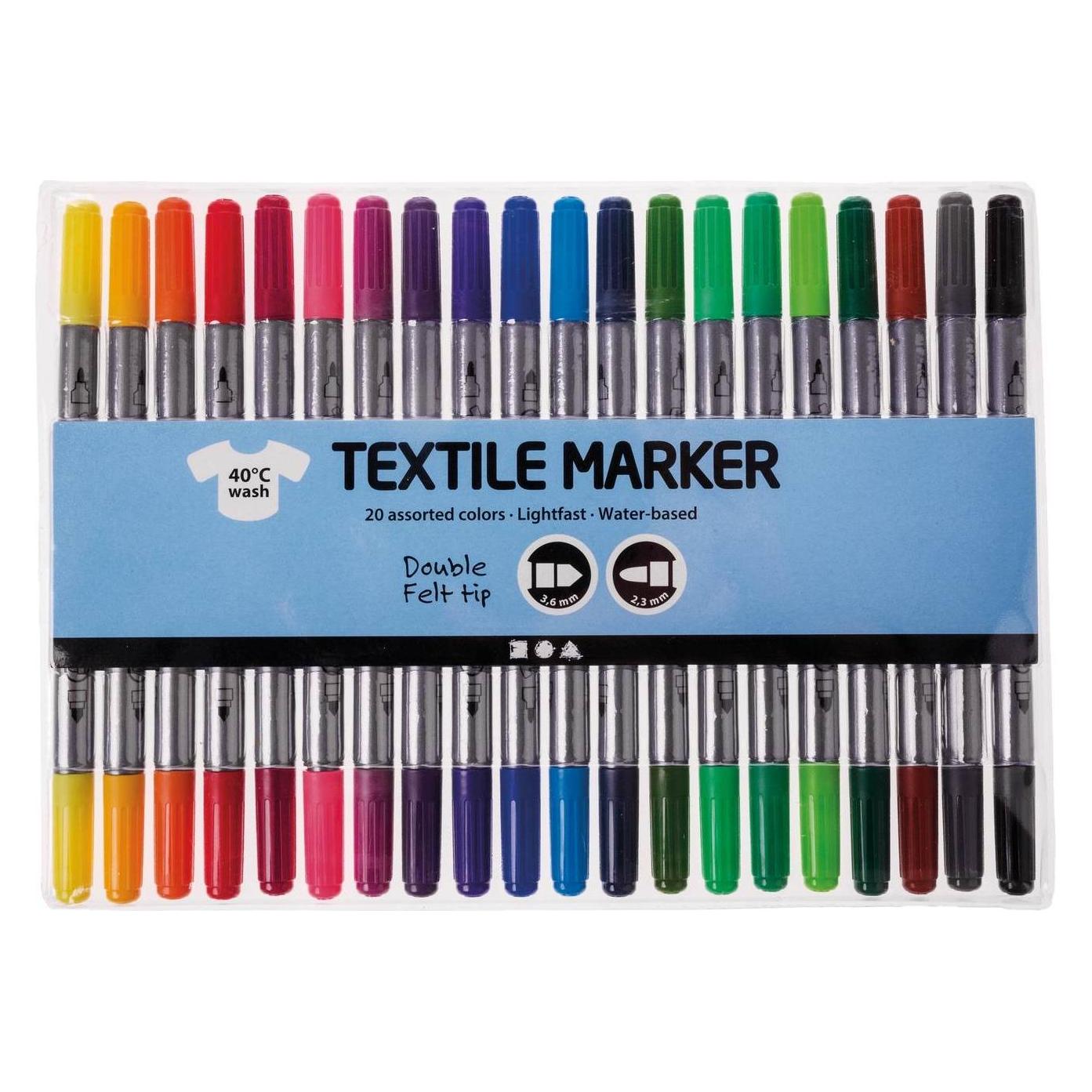 Creativ Company Textilmarker Set Mehrfarbig (20x) (34817)