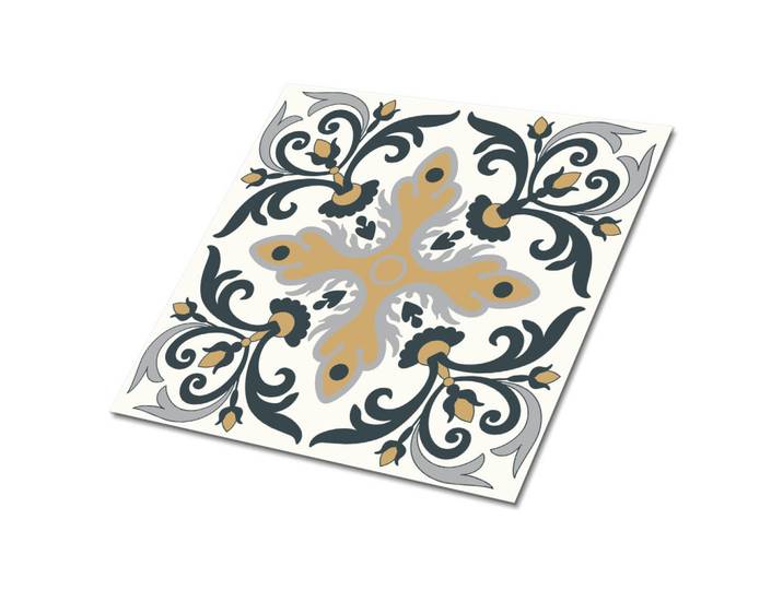 Tulup Selbstklebende Wandfliesen 9 Stück 30x30 cm - Pflanzenmuster, Mehrfarbig, Quadratisch, 30x1.6x30 cm, Tapeten & Wandverkleidungen, Wandtattoos & Sticker