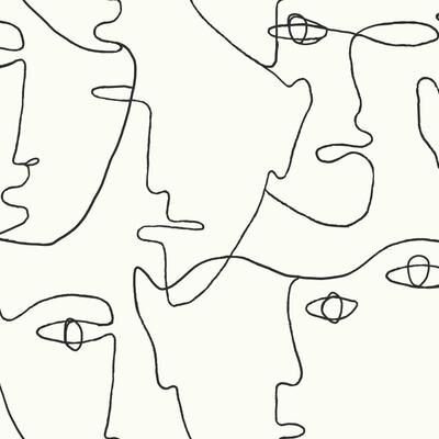 York Wallcoverings Black Pablo Portraits Peel and Stick Wallpaper