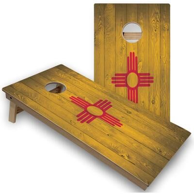 Skip's Garage New Mexico Flag Outdoor Cornhole Set