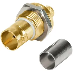 HICON BNC 3G-SDI Crimp-Einbaubuchse, Masse isoliert, Gewinde 1/2"", gold