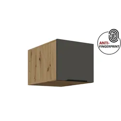 Küchen Aufsatzschrank 40 Küche ARIA Graphite Küchenzeile Anti Fingerprint
