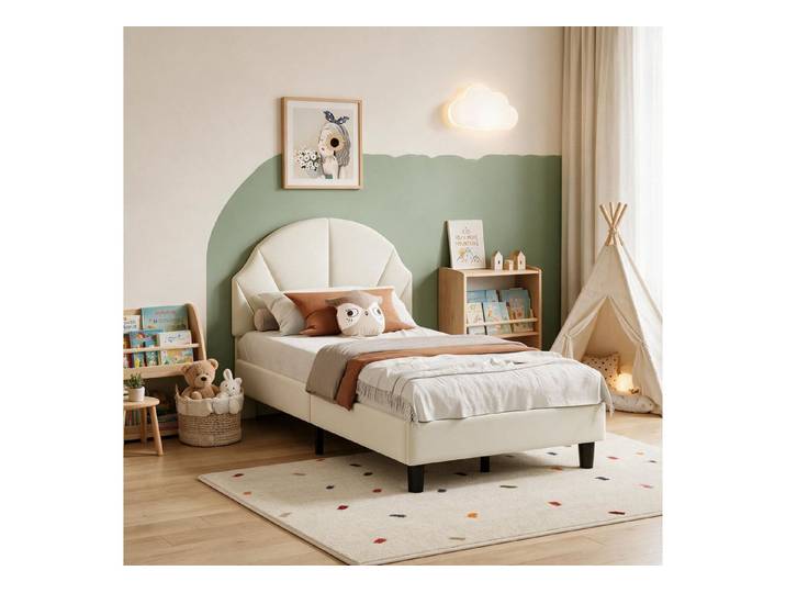 Simurq Einzelbett Einzelbett Kinderbett, höhenverstellbares, verstärkte Stützfüße, Samt