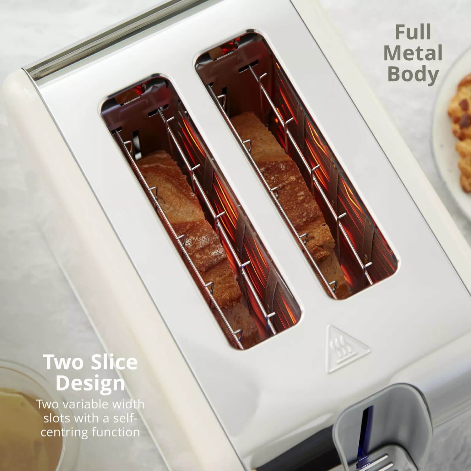 Swan Solace 2-Slice Stainless Steel Toaster - Gloss Cream