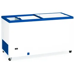 CSB Professionelle Kühltruhe 150 cm und 470 Liter mit blickdichten Schiebetüren. Industrielle Gefriertruhe für Bar, Restaurant und Catering.
