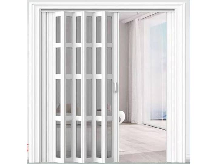 Hggdsac Falttür Raumteiler-Akkordeontüren, mehrfach gefaltete, Ziehharmonikatür, Tür für Schutz der Privatsphäre, Tür für Schutz der Privatsphäre, Küche/Ohnzimmer/Balkon/Abstellräumen （W×H:130×203cm）