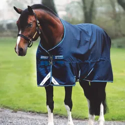 Horseware Amigo Bravo12T/OLite DiscFrn Turnout Decke wasserdicht Navy/Navy & Weiß, Größe: 6'0