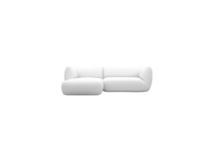 3/4-Sitzer Design Echtleder Ecksofa „Amalfi“ Echtleder White BLOOMINGLOFT Collection