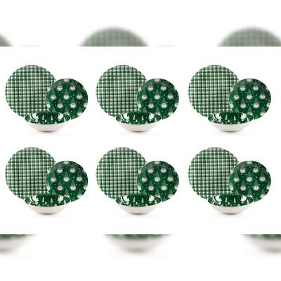 Excelsa Tafelservice 18-teilig Green Winter Porzellan Grün