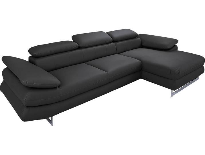 Ecksofa COTTA Solution L-Form, B:286cm,modern mit Relaxarmlehne, Wellenunterfederung , schwarz, B:286cm H:73cm T:167cm, Sofas, Ecksofa, mit Arm- & Kopfteilverstellung, wahlweise mit Schlaffunktion