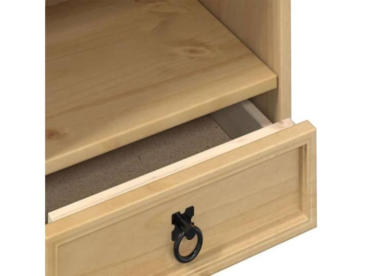 Armoire à CD - MOTHINESSTO - Corona - Bois de pin massif - 40x30x110 cm - 1 tiroir