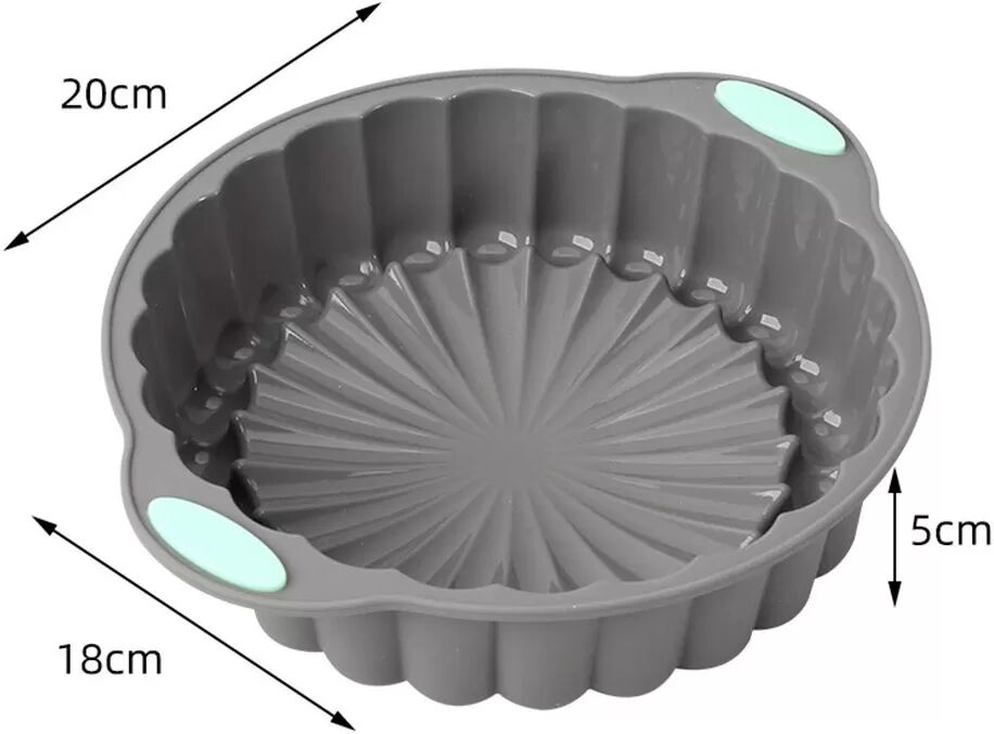 INF Silikon Kuchenform Set - Grau, Wiederverwendbare Backform zum Backen, Dämpfen, Mikrowellengebrauch