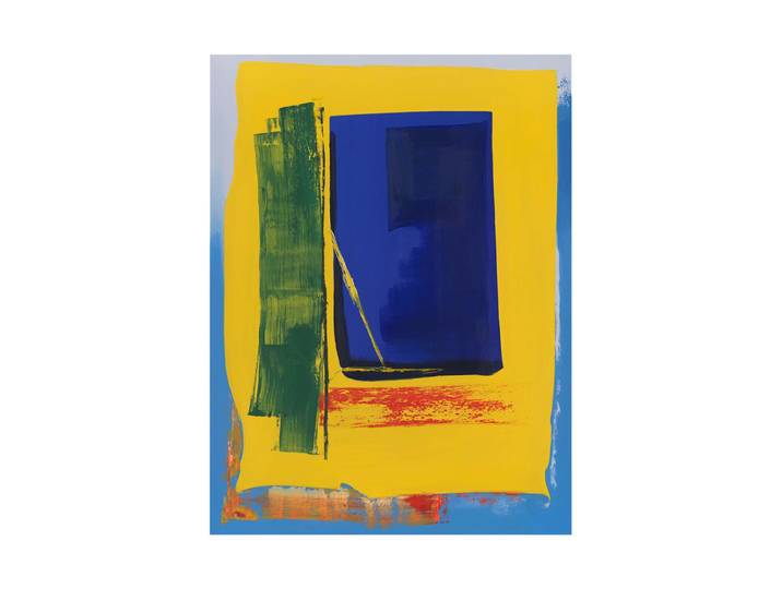 Handgemaltes, gerahmtes Bild „Blue and Yellow“ 90 x 120 cm Multicolor Crea Collection