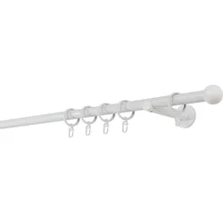 20mm,1-läufig,Rohr,Wandträger 12cm,Endstück ball Farbe: Weiß, Größe: 180cm