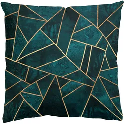 DEKOKISSEN Dunkles Türkis mit Gold 40/40 cm