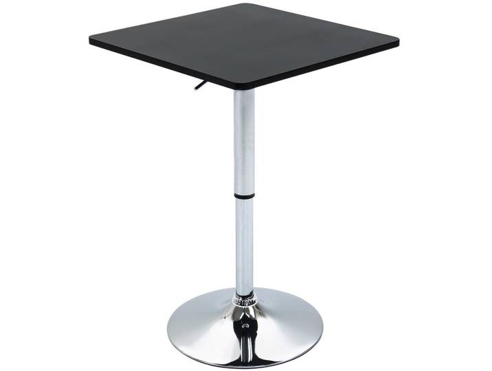 Homcom Bartisch Höhenverstellbar Stehtisch mit Drehbar Tischplatte für Wohnzimmer, Schwarz, Holzwerkstoff, 60x91x60 cm, Esszimmer, Barmöbel, Bartisch