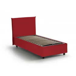 Ajan - Einzelbett, Rot, Abnehmbare Hülle, Made in Italy