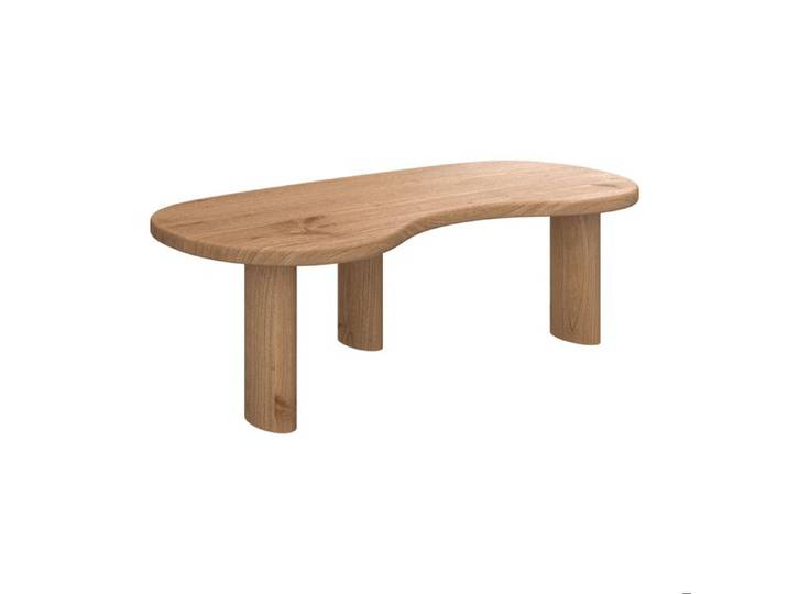 Table basse organique en bois massif de mindi - Brandan - Maison Pavane