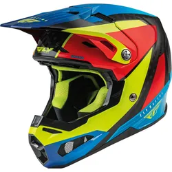 Fly Racing Formula CRB Prime, Motocrosshelm - Schwarz/Neon-Gelb/Rot/Blau - XS