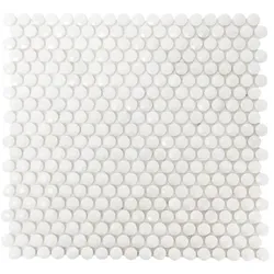 Steinmosaik Premium Mosaik Stein weiß 30x30 cm poliert STMOSDIA15WHP