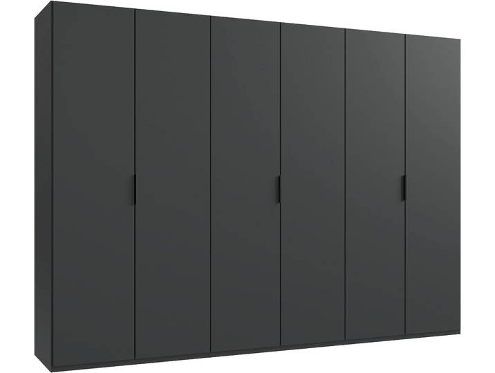 Kleiderschrank WIMEX Oxford by fresh to go, in 3 Breiten, Made in Germany , grau (grafit), B:300cm H:216cm T:58cm, Holzwerkstoff, Schränke, Kleiderschrank, mit hochwertigen Falttüren für den perfekten Überblick