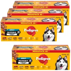 PEDIGREE Adult Protein+ Nassfutter für Hunde in Gelee 120x85g + 40x85g GRATIS