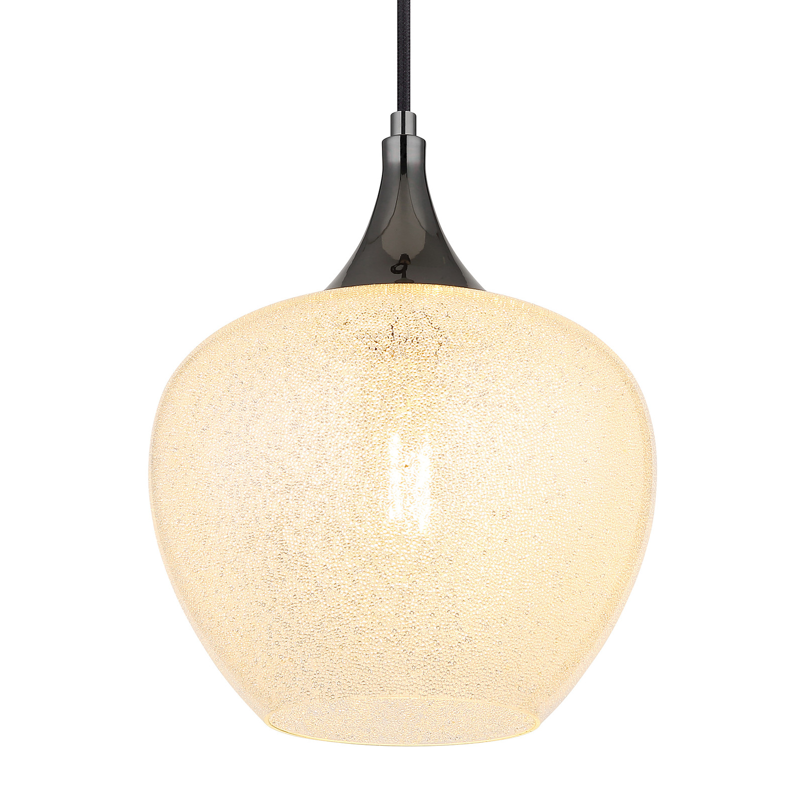 Globo Lighting Hanglamp Maxy zwart/transparant Ø 24cm
