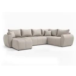 WOHNLANDSCHAFT Malatya U Form MAX Beige 311/145/80 cm mit Schlaffunktion