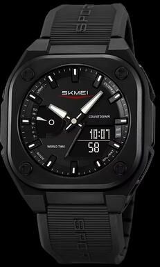 Inspired Finds SKMEI 2328 Dual Time Waterproof Sports Watch With 5 Alarms And Countdown Timer black