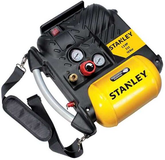 Stanley DN 200/10/5 - Compresseur d'air électrique portatif monophasé, oil-less - Moteur 1.5 CV - 5 L
